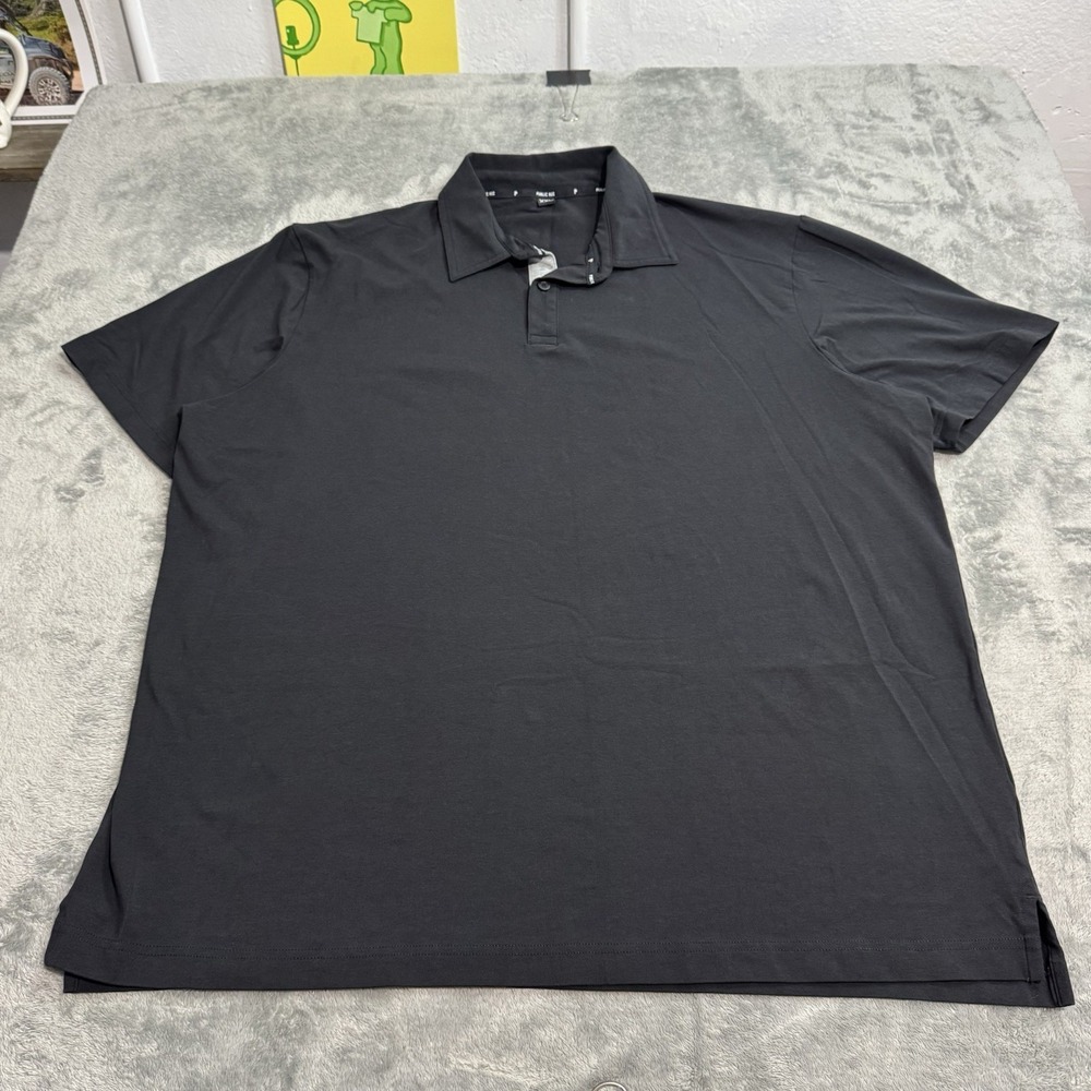 Public‎ Rec Shirt Mens Sz XXL Black Go To Polo S/S Performance Pima Cotton Blend